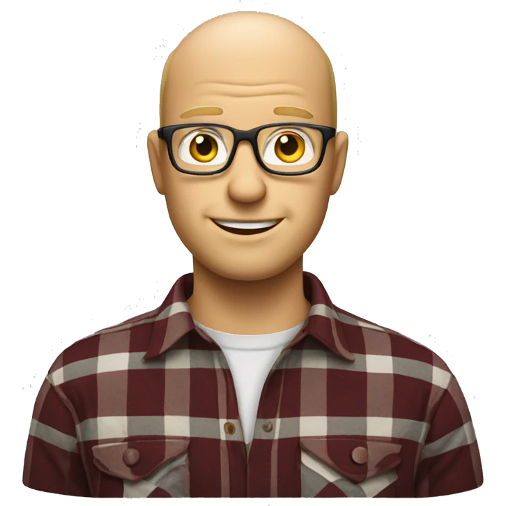 blond balding man with glasses, wearing a flannel shirt emoji