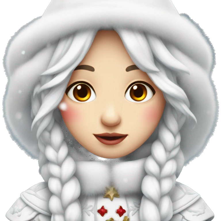  White Snow Maiden with red  kostium  emoji