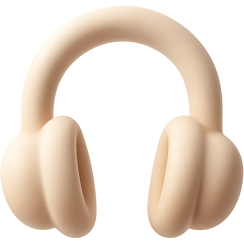 Headphones with a smooth, rounded design emoji