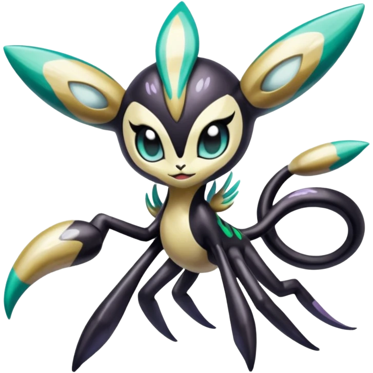 Colorful Shiny Edgy Cool Badass Painted Splashed Exotic Meloetta-Palkia-Venom-Fakémon-creature-hybrid emoji