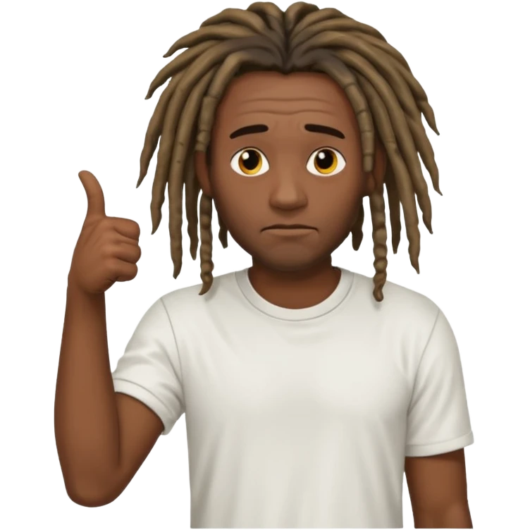 Thumbs down black skinned guys with dreads with his thumbs pointing down emoji