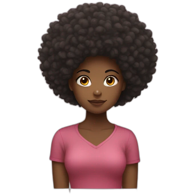 An Afro girl with a fallen afro emoji