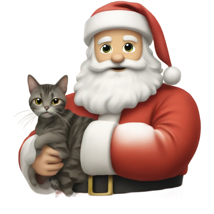 Santa holding a cat emoji