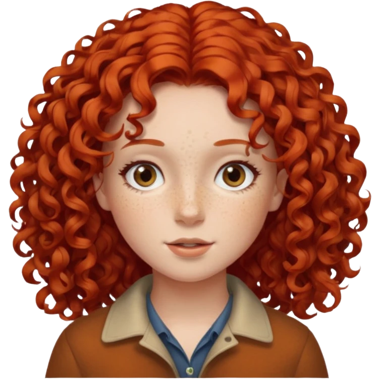 kıvırcık kızıl saçlı kız emoji