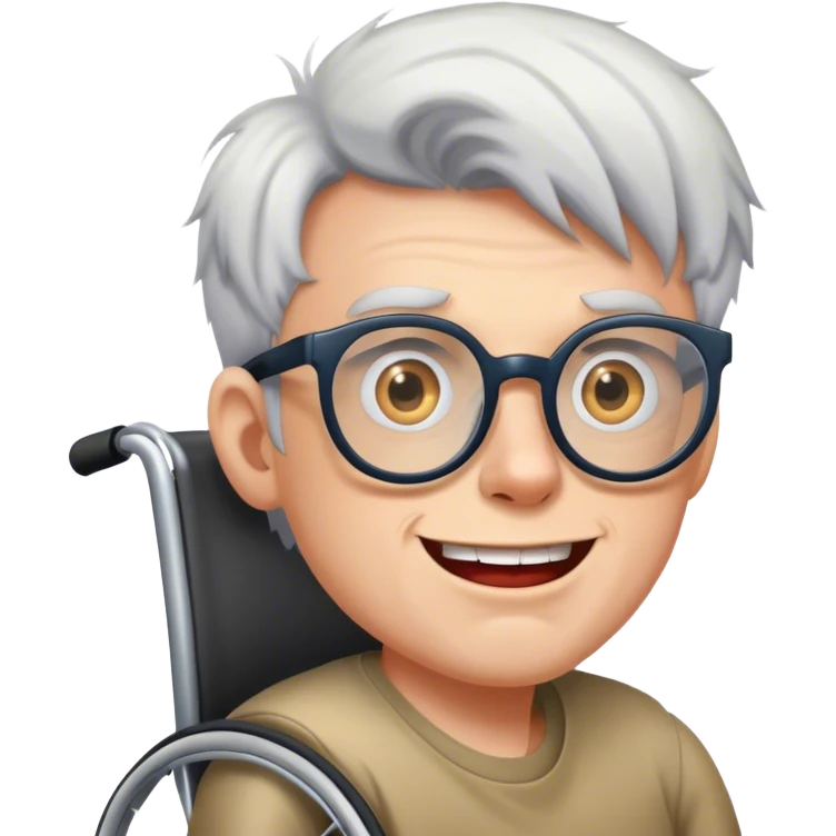 Crazy guy in a wheelchair with glasses emoji