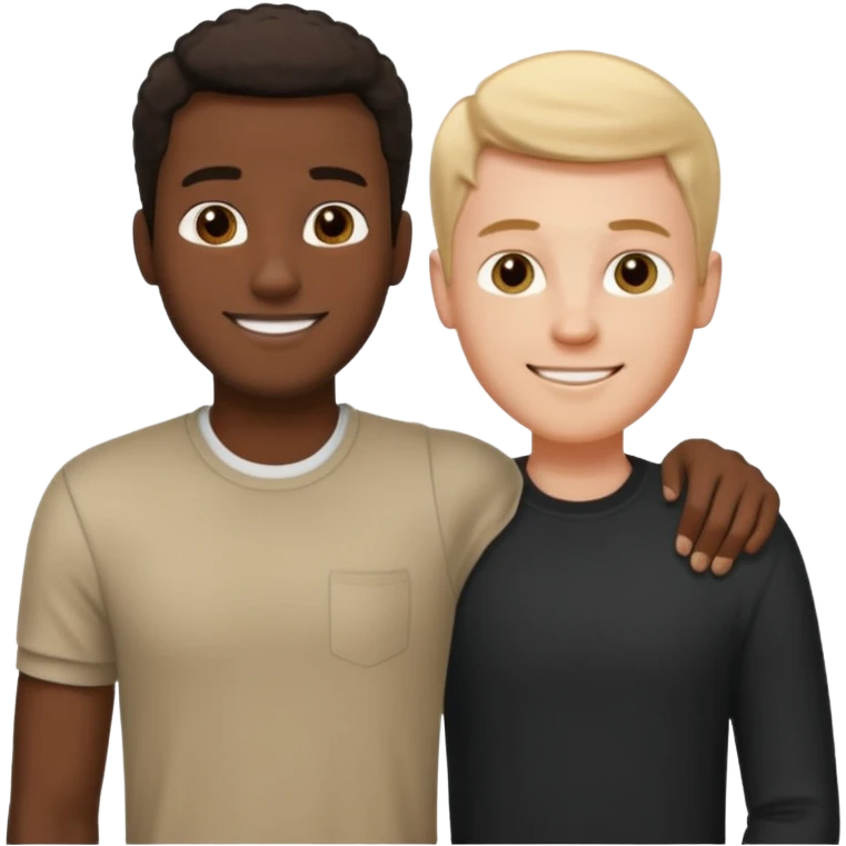 Tall white guy with short black guy emoji