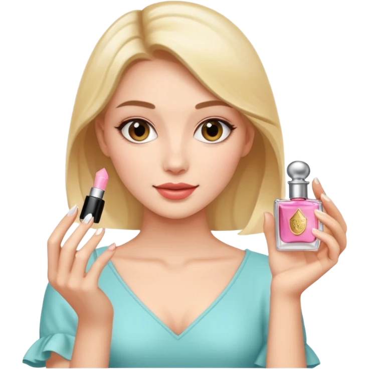 Full body pretty woman holding mini perfume emoji