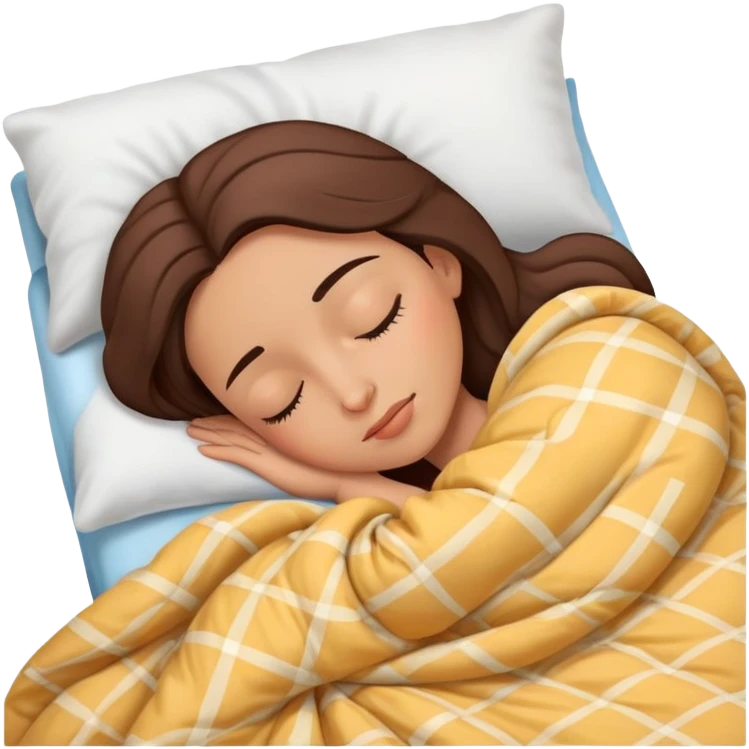 spanish female sleeping in a comforter emoji