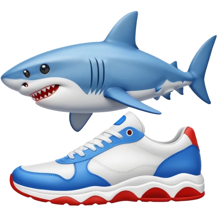 Shark with shoes emoji