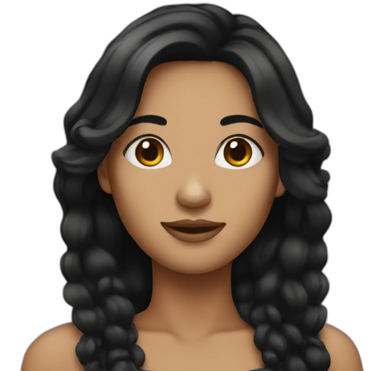 Women with black hair emoji