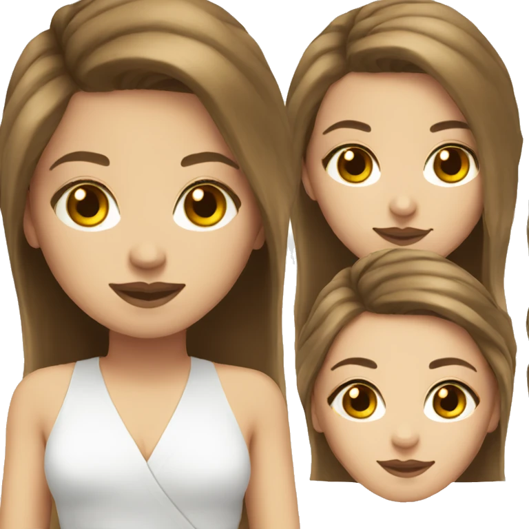 White Girl spa Brown hair emoji