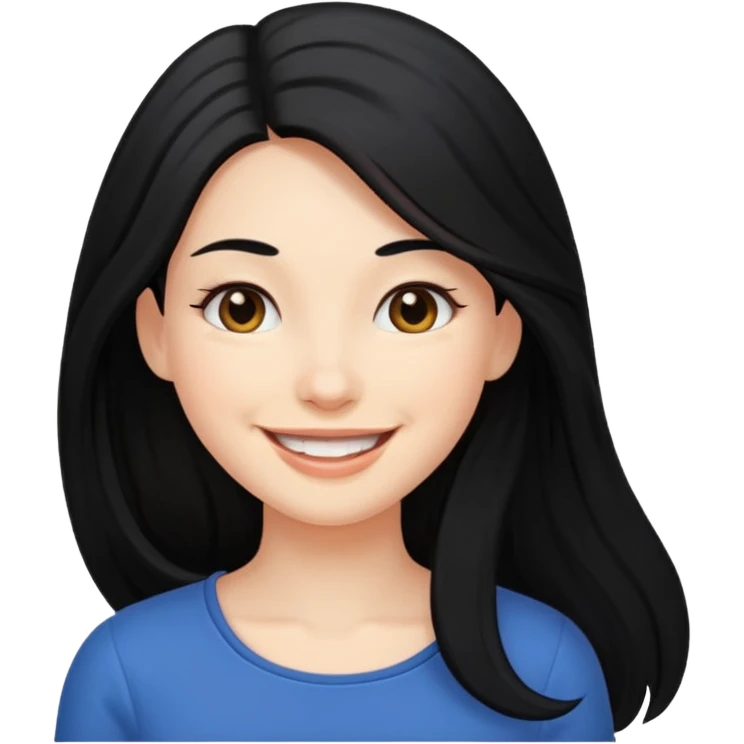 Long black hair woman emoji