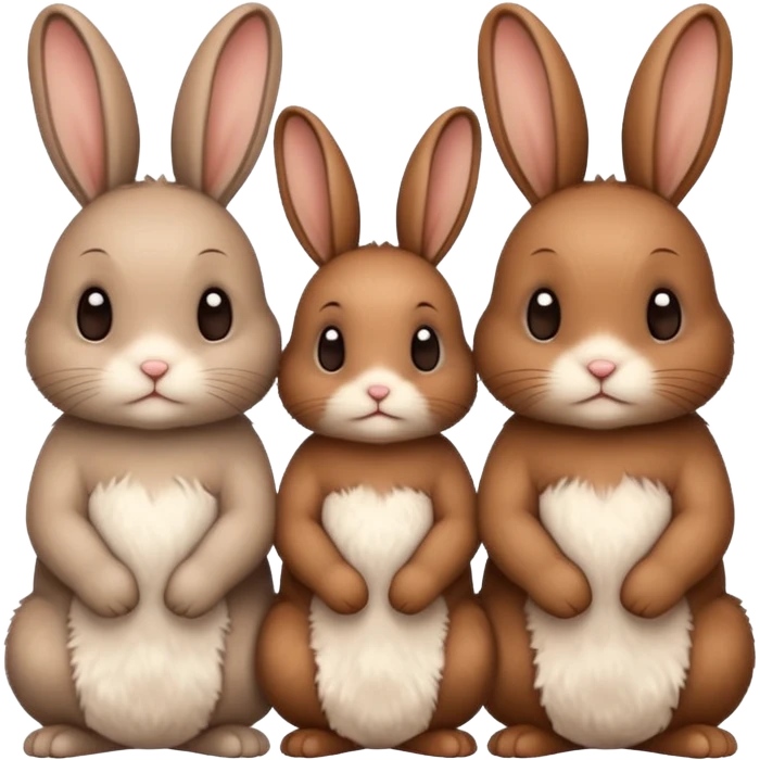 family of baby bunnies in line emoji