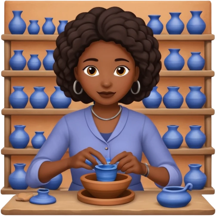 Pottery Wheel Artist black woman  emoji