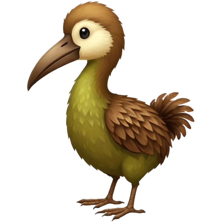 Kiwi bird on two feet loger beak emoji