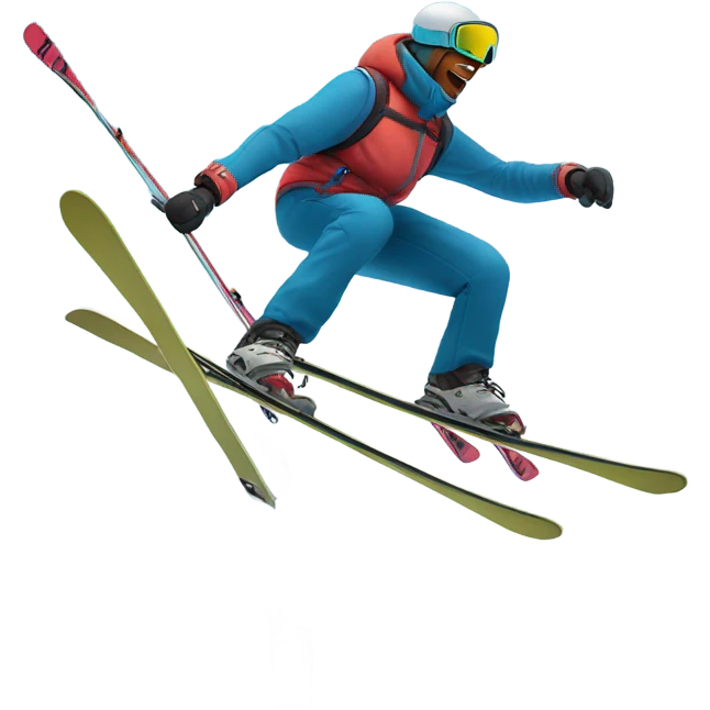 Doing a huge back flip off a clif with skis  emoji