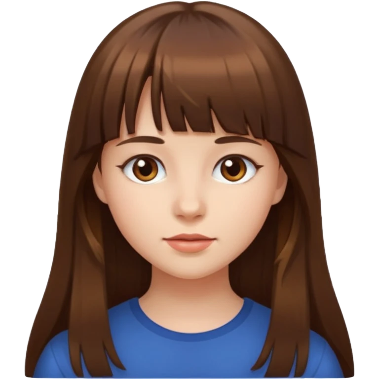 I’m a girl, I have bangs, my hair long until emoji