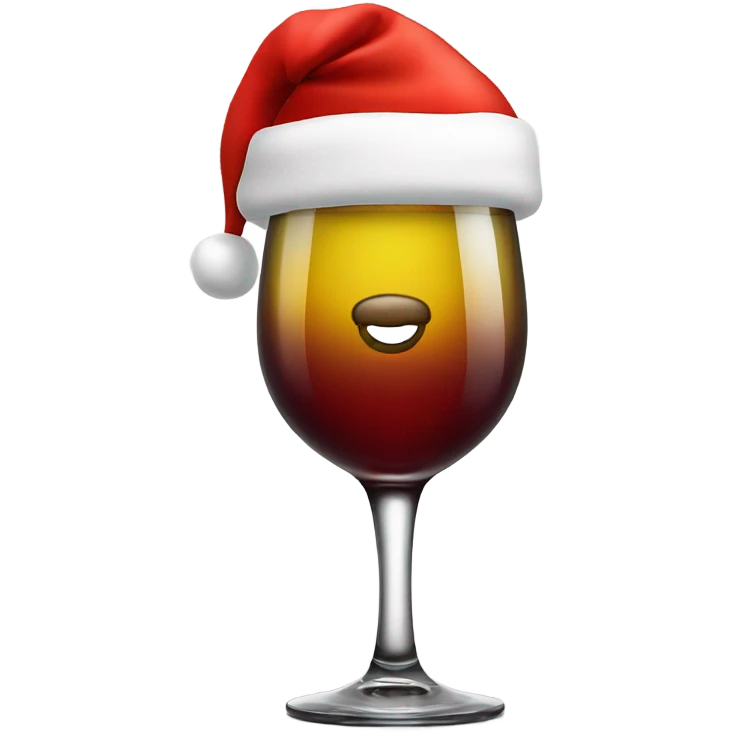 Wine glass with Santa hat emoji