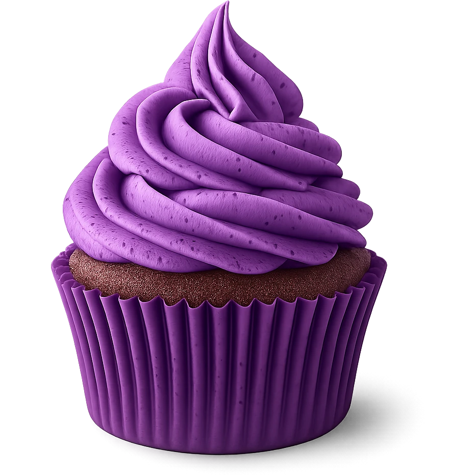 purple cupcake emoji