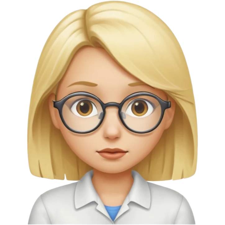 Testicles instead of glasses on a blonde girl emoji