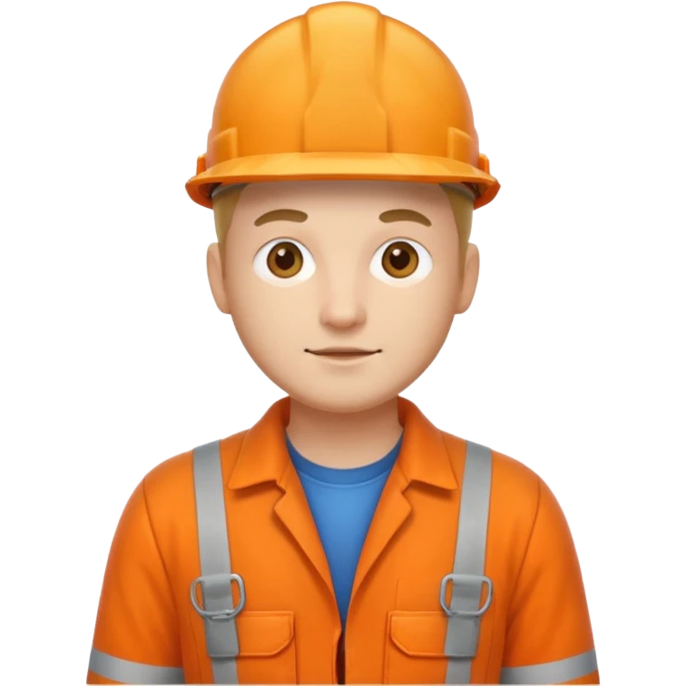 engineer orange overalls standing emoji