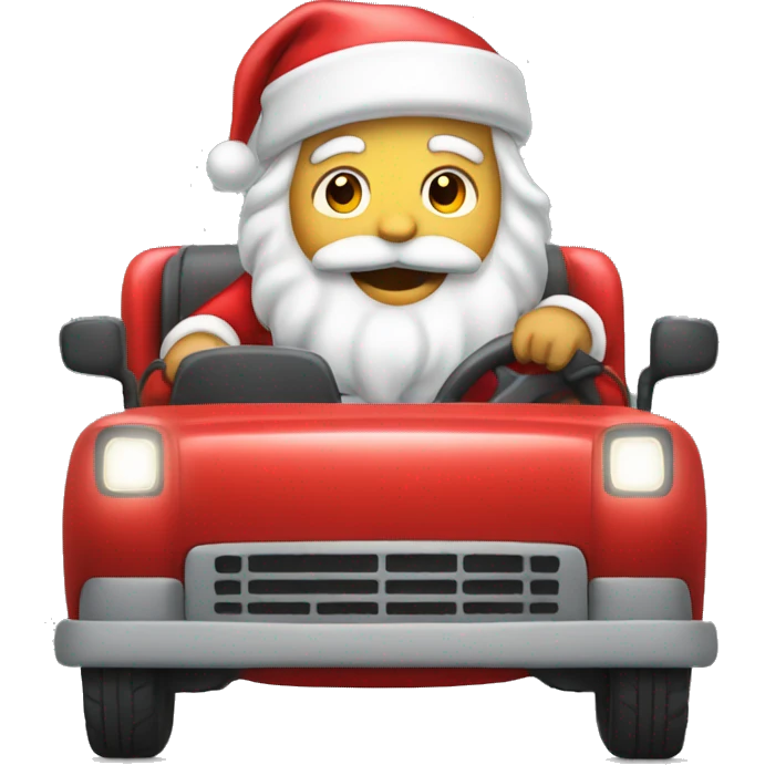 Santa driving a school bis emoji