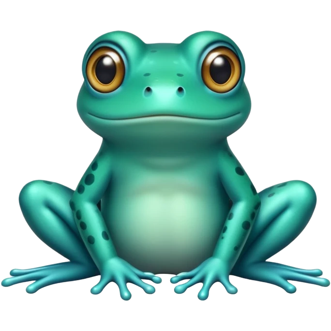 A teal frog emoji