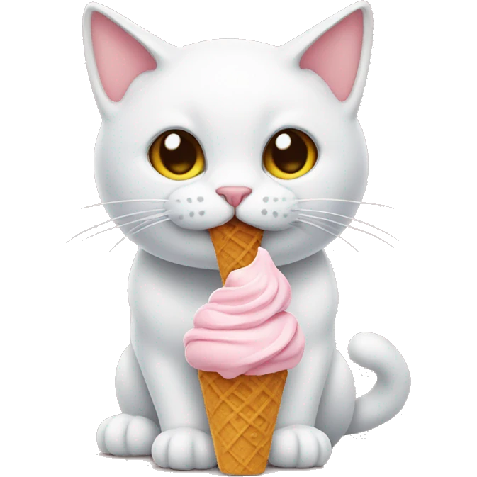 Cat eating icecream emoji