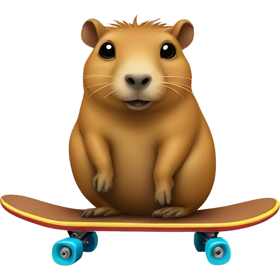 Capybara on skateboard  emoji