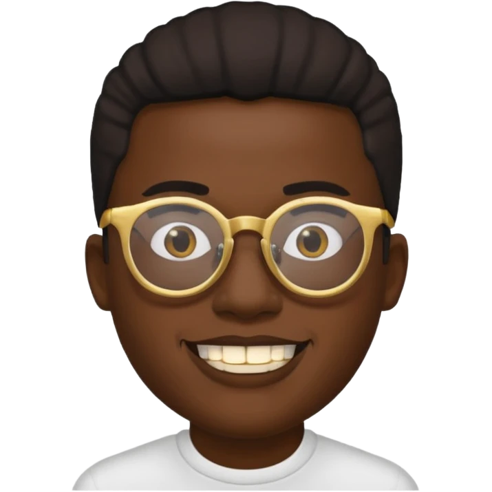 Black man with gold teeth and black glasses emoji