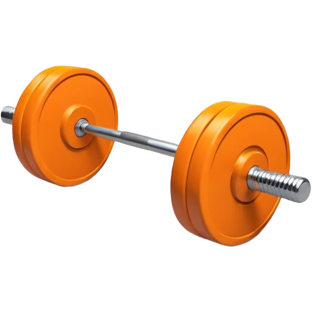 orange barbell cartoon 3d emoji