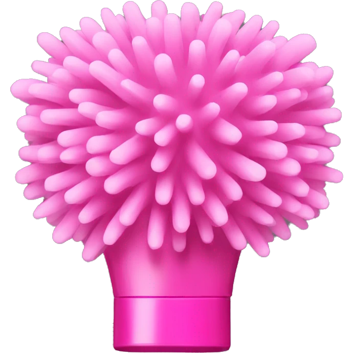Pink hair brush emoji