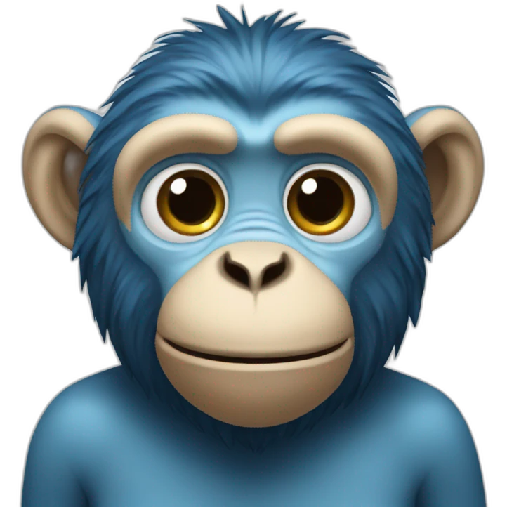 Monkey blue emoji