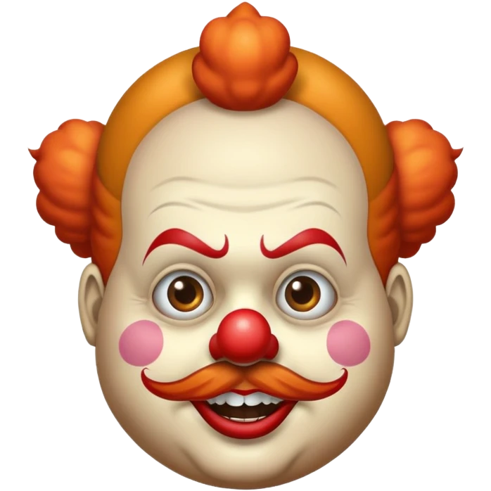 Fat and brown face less hairs clown emoji emoji