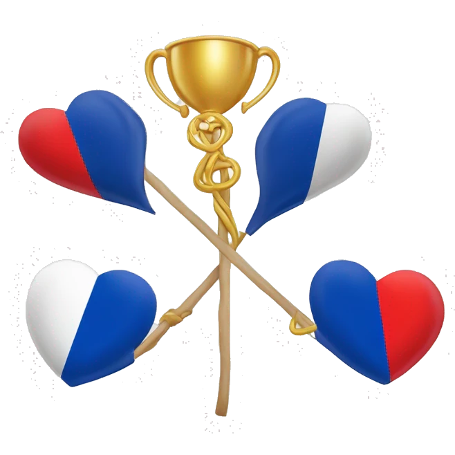 Un coeur avec dedans le drapeau de la France et celui de la nouvelle Calédonie  emoji