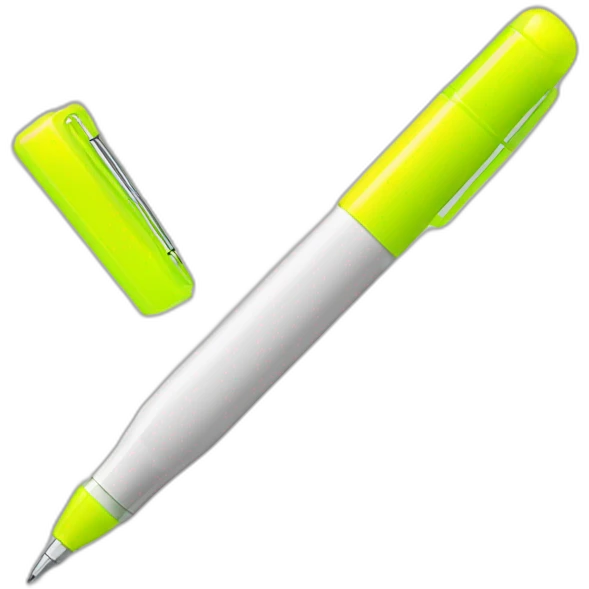 highlighter pen with square tip. yellow tip emoji