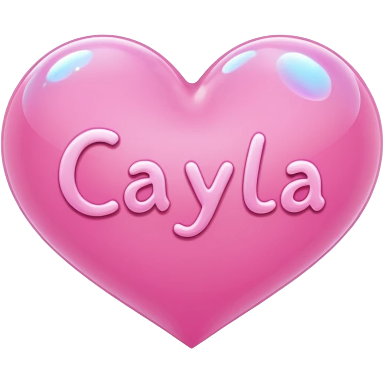 A Pink heart with a name Cayla inside it emoji
