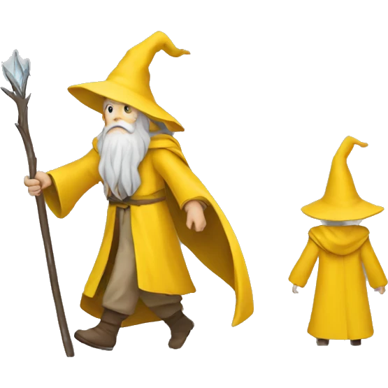 gandalf wearing yellow clothing leading the way emoji
