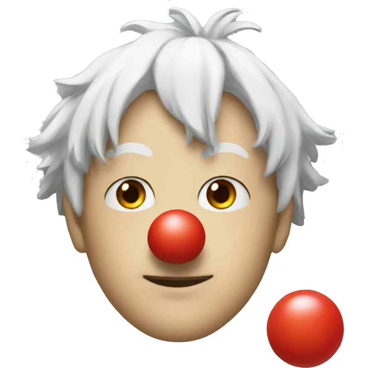 Satoru Gojo with a clown nose  emoji