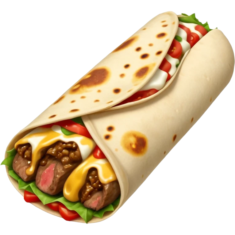 Steak and mozzarella cheese burrito  emoji