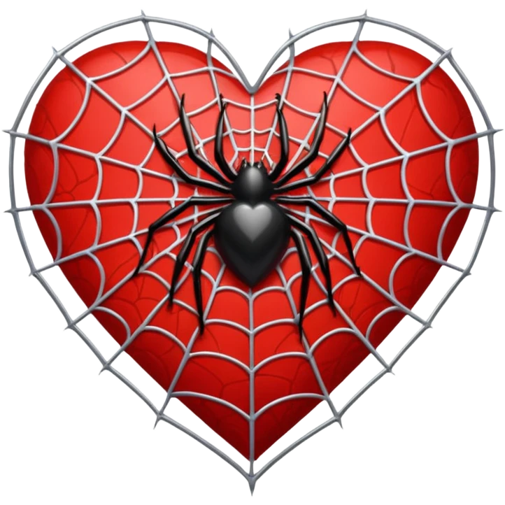 heart with a spiderweb emoji