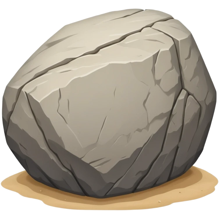 generate realistic detailed big stone on sand emoji