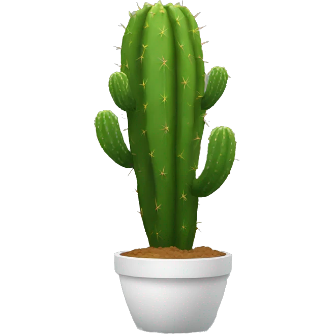 round Nopal + no pot + no flowers emoji