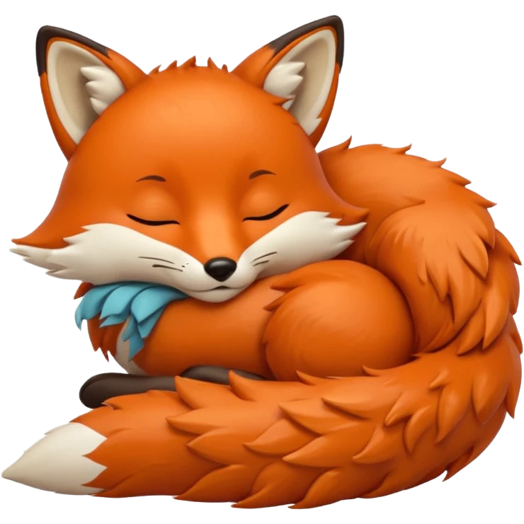 a sleeping fox  emoji emoji