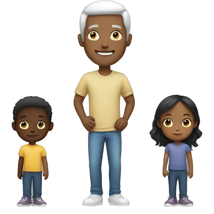 Man with interracial children  emoji