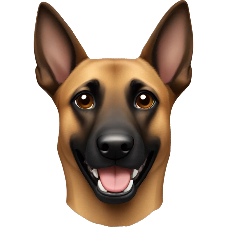 Belgian Malinois dog, Brown with a black face, cute eyes  emoji