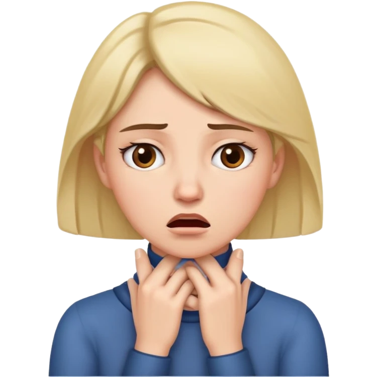 lady looking annoyed out with her hands around her throat  emoji