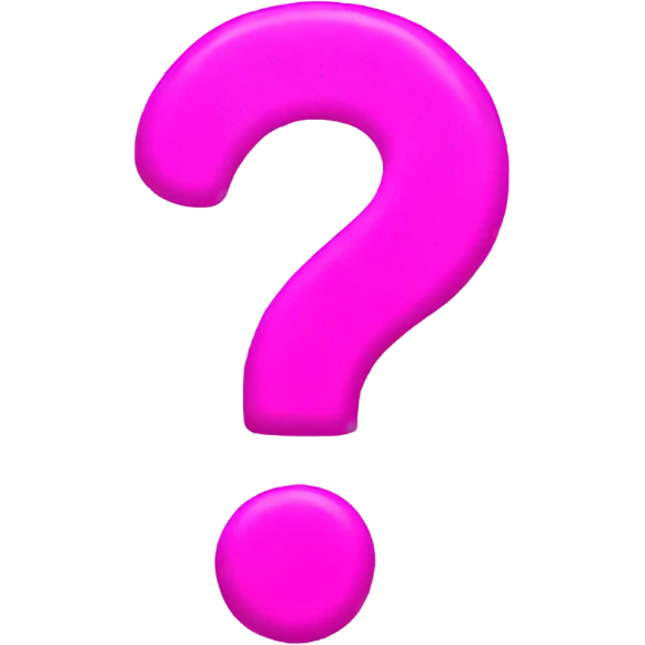Neon pink question mark emoji