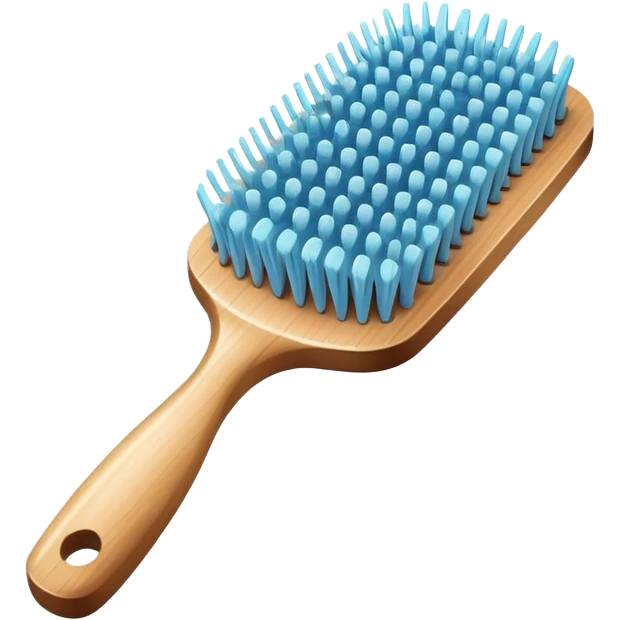 Light blue hairbrush, vintage, simple emoji