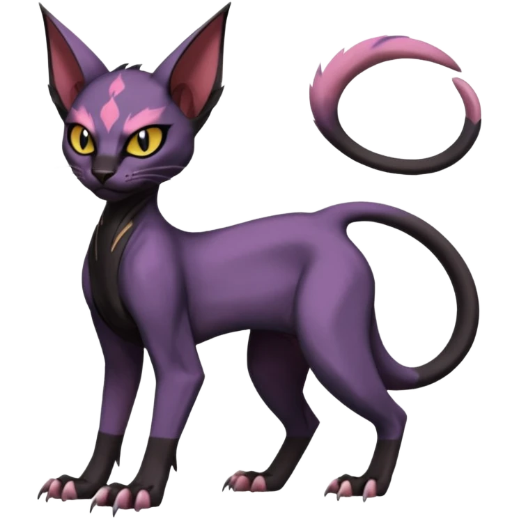 Black edgy Noivern-Noibat-Purloin-Sphynx-Lykoi-Caracal-cat-Fakemon-fusion-hybrid-creature emoji